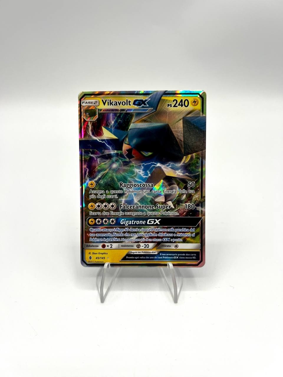 Carta Pokemon Vikavolt GX 45/145 set Guardiani nascenti Holo Italiano Near mint