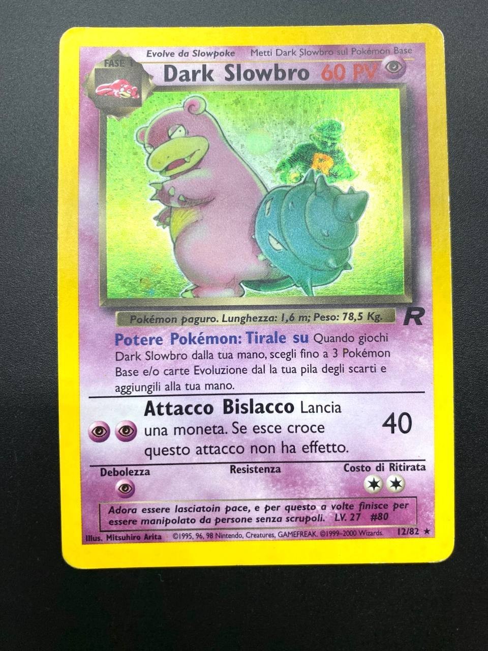 Carta Pokémon Dark Slowbro Holo set Team Rocket 12/82 Italiano Vintage Poor