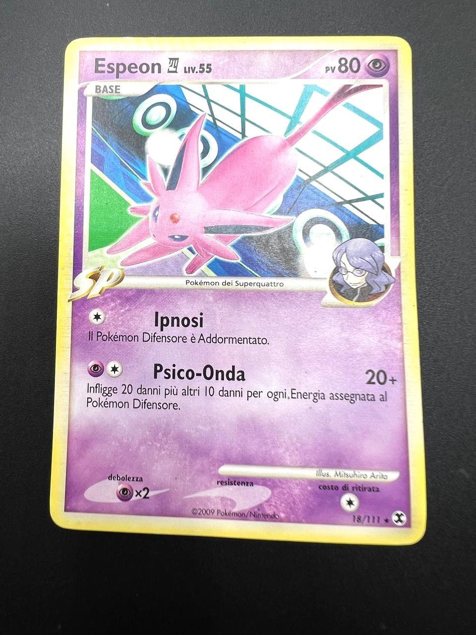 Carta pokemon Espeon lv 55 E4 18/111 set L'ascesa dei rivali Played No holo ITA