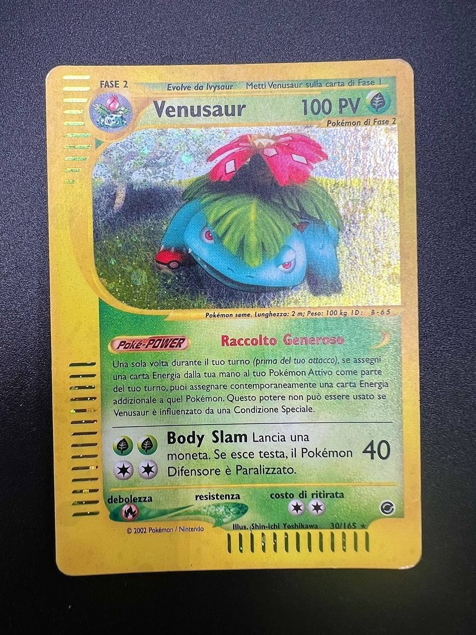 Carta Pokemon VENUSAUR 30/165 HOLO Italiano set Expedition Good Vintage