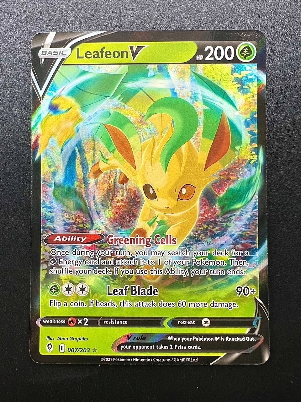 Carta Pokemon Leafeon V 007/203 PRE Prismatic evolutions Near mint Holo Inglese