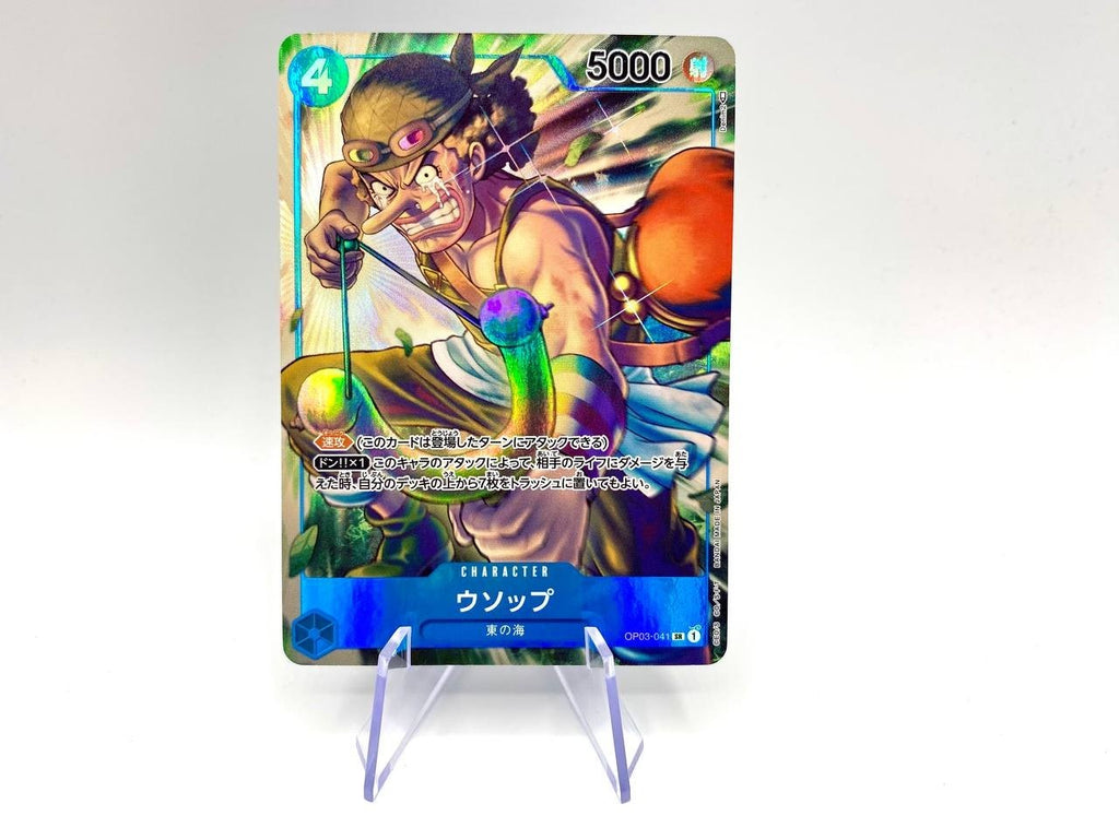 One piece card game Usopp OP03 041 SR Parallel Japanese Holo Neaer Mint