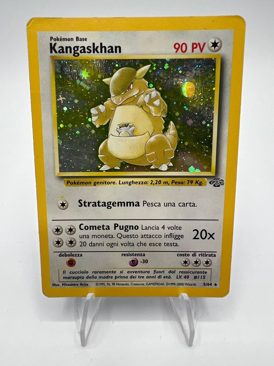 Carta pokemon KANGASKHAN Set Jungle JU Holo 5/64 Italiano Played Vintage