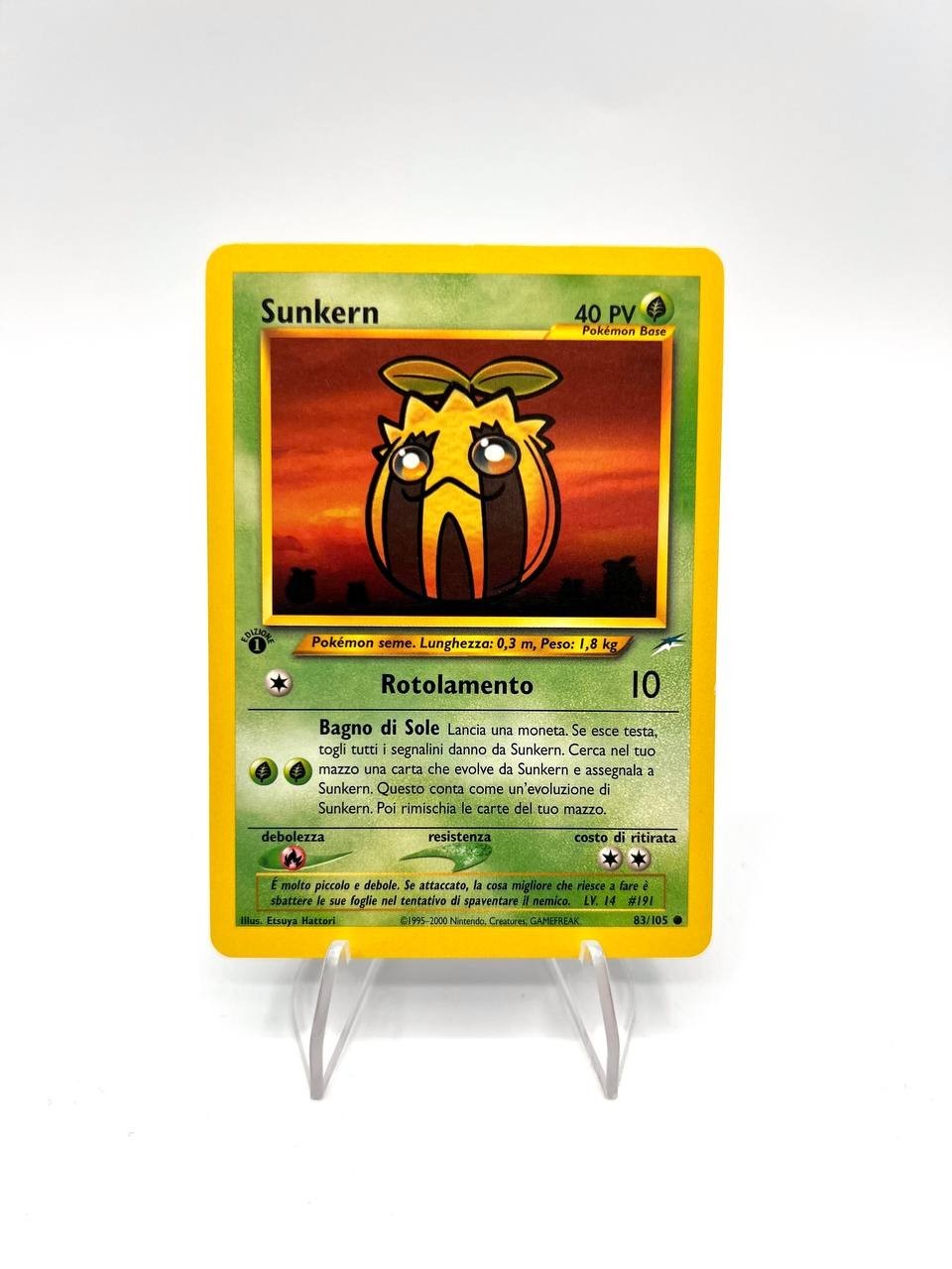 Carta pokemon Sunkern 83/105 Neo Destiny Italiano 1a edizione Excellent Vintage