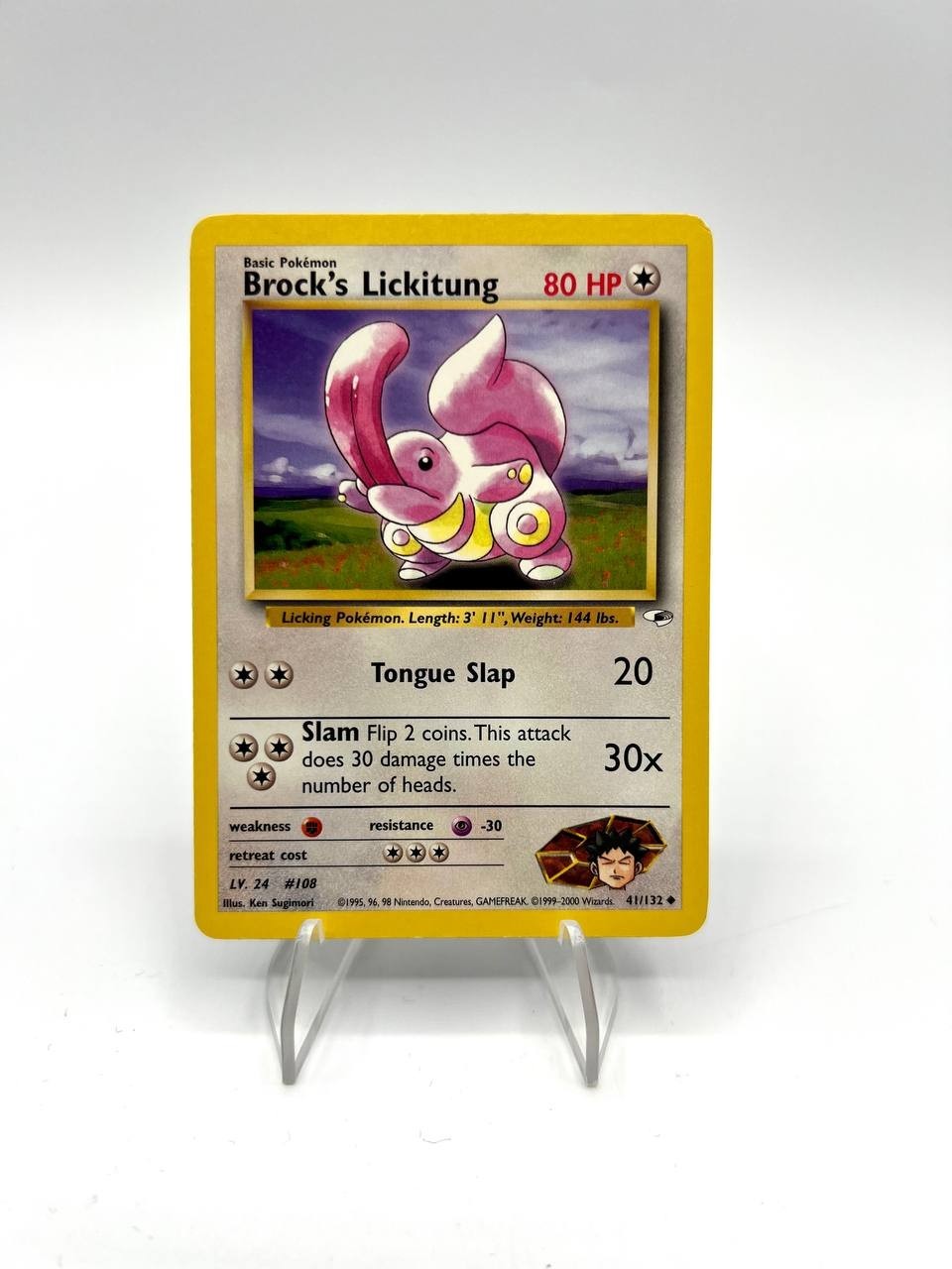 Carta pokemon Brock's Lickitung 41/132 Gym Challenge Excellent Vintage Inglese
