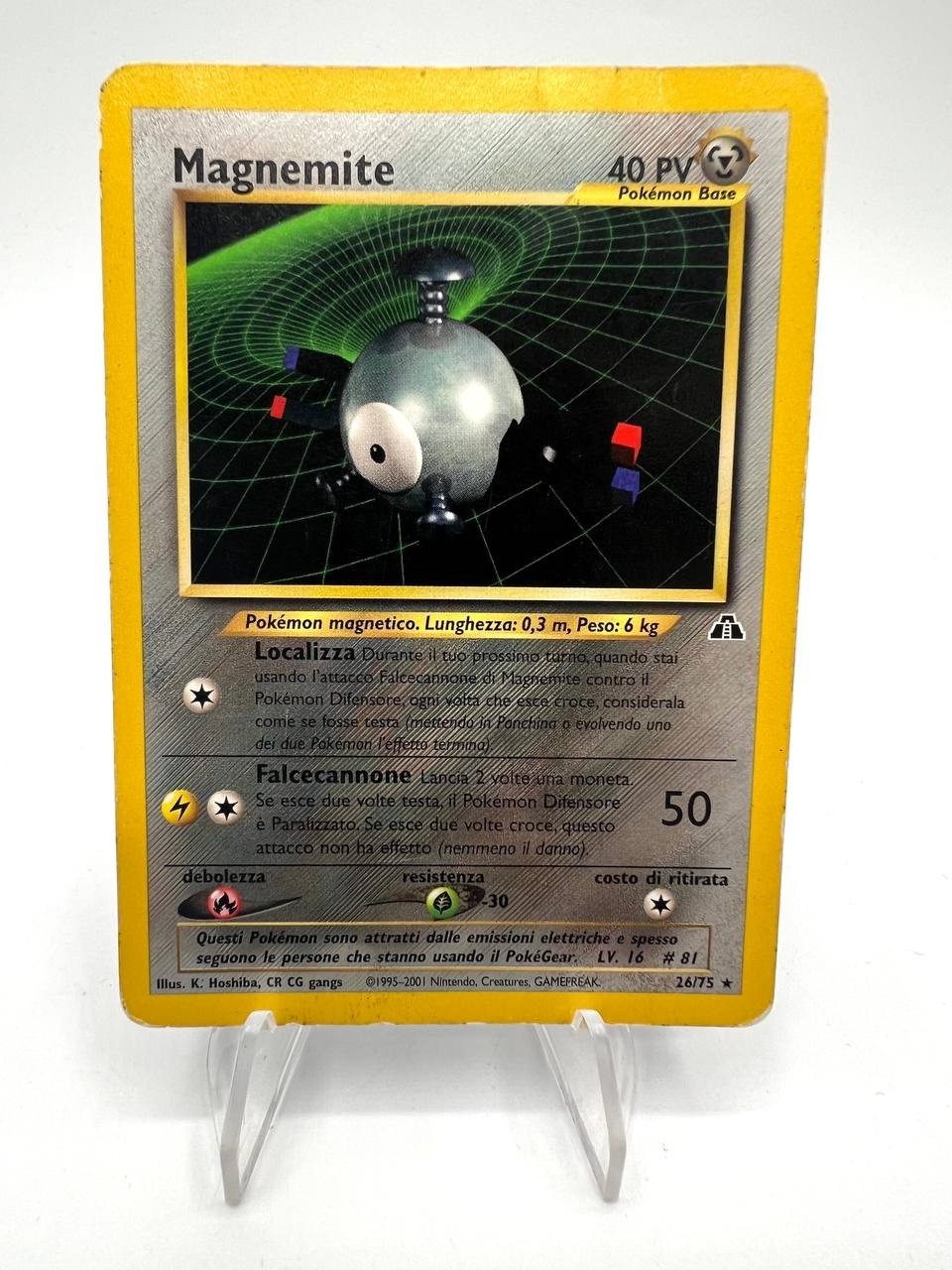 Carta Pokémon Magnemite 26/75 set Neo Discovery Italiano Vintage No holo Poor