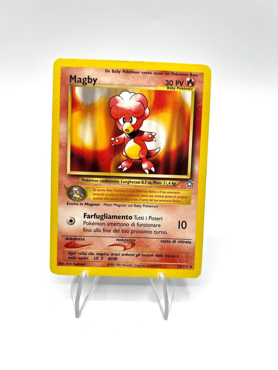 Pokemon-Karte Magby 23/111 Set Neo Genesis Italienisch Vintage Nicht-Holo Gut