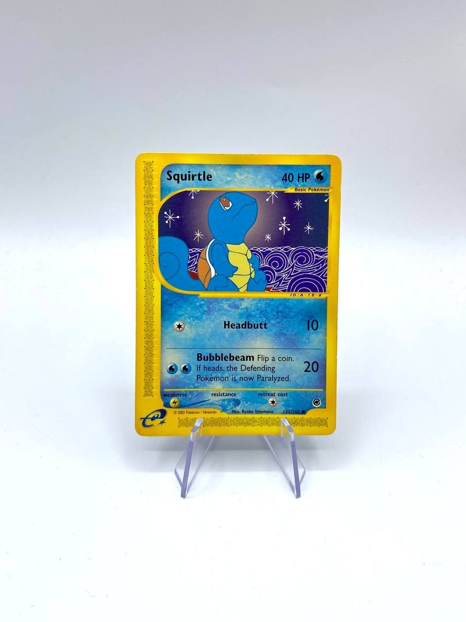 Carta Pokemon Squirtle 132/165 set Expedition Base Set BS Inglese Vintage Good