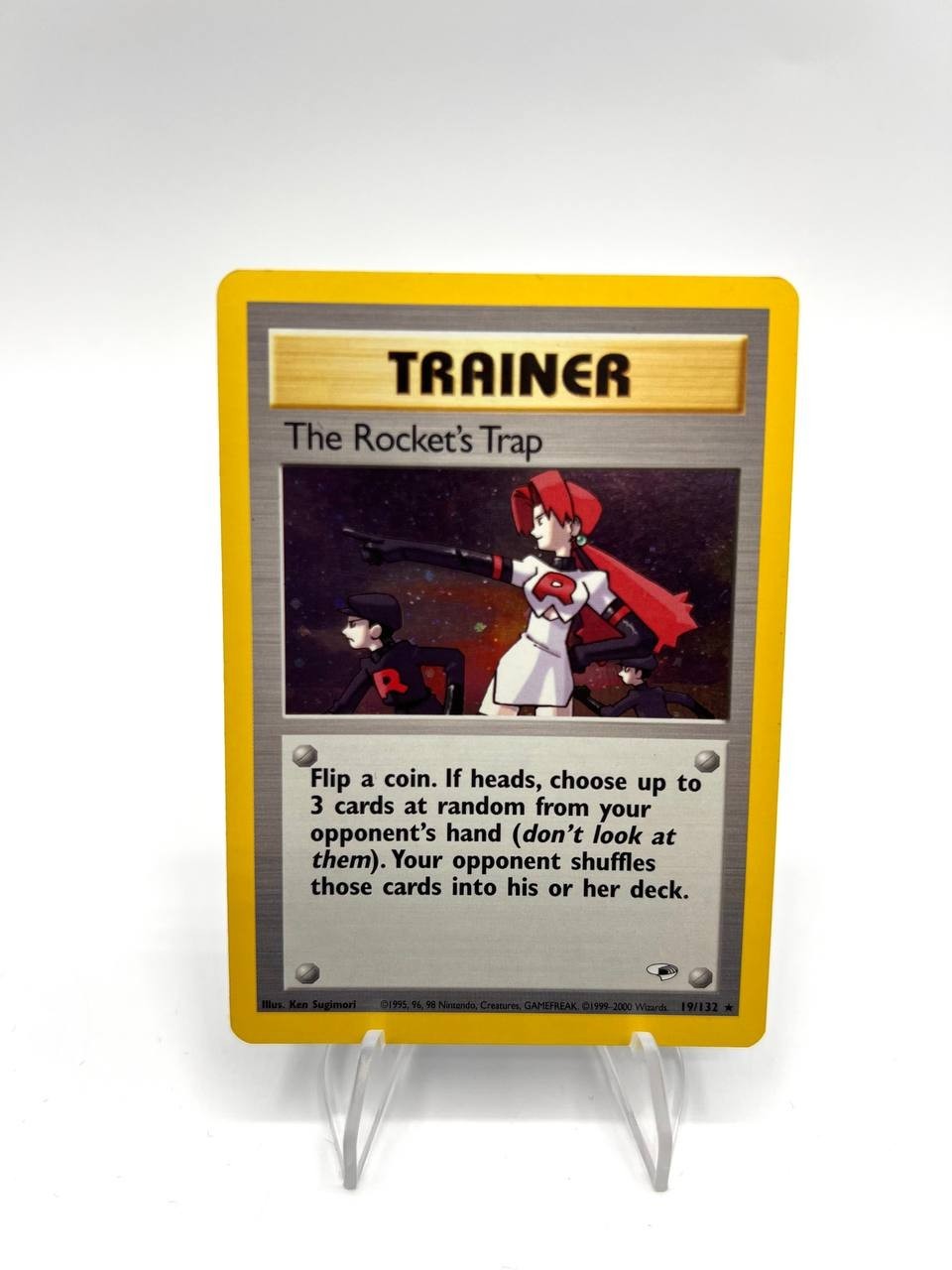Carta Pokémon The Rocket’s Trap 19/132 set Gym Heroes Holo Vintage Inglese EXC