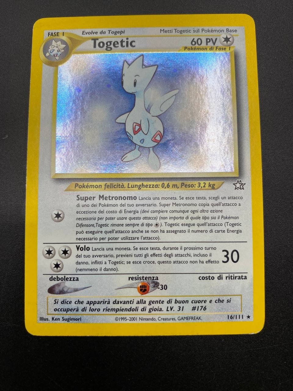 Carta Pokémon set Neo Genesis Togetic 16/111 Unlimited Holo Vintage Excellent