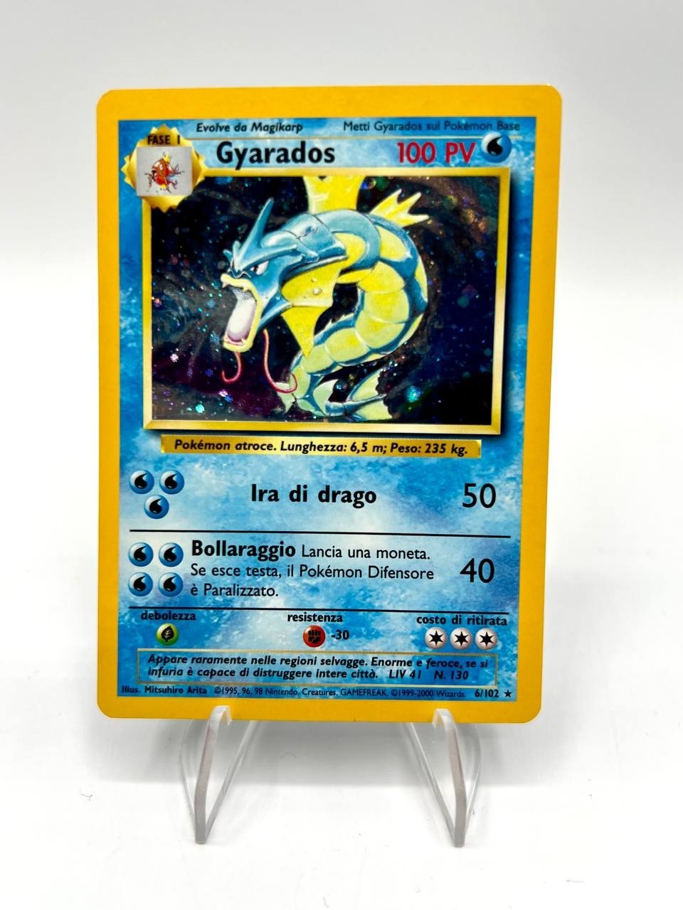 Pokemon Card Gyarados Holo 6/102 Set Base ITA italiano Excellent vintage Exc