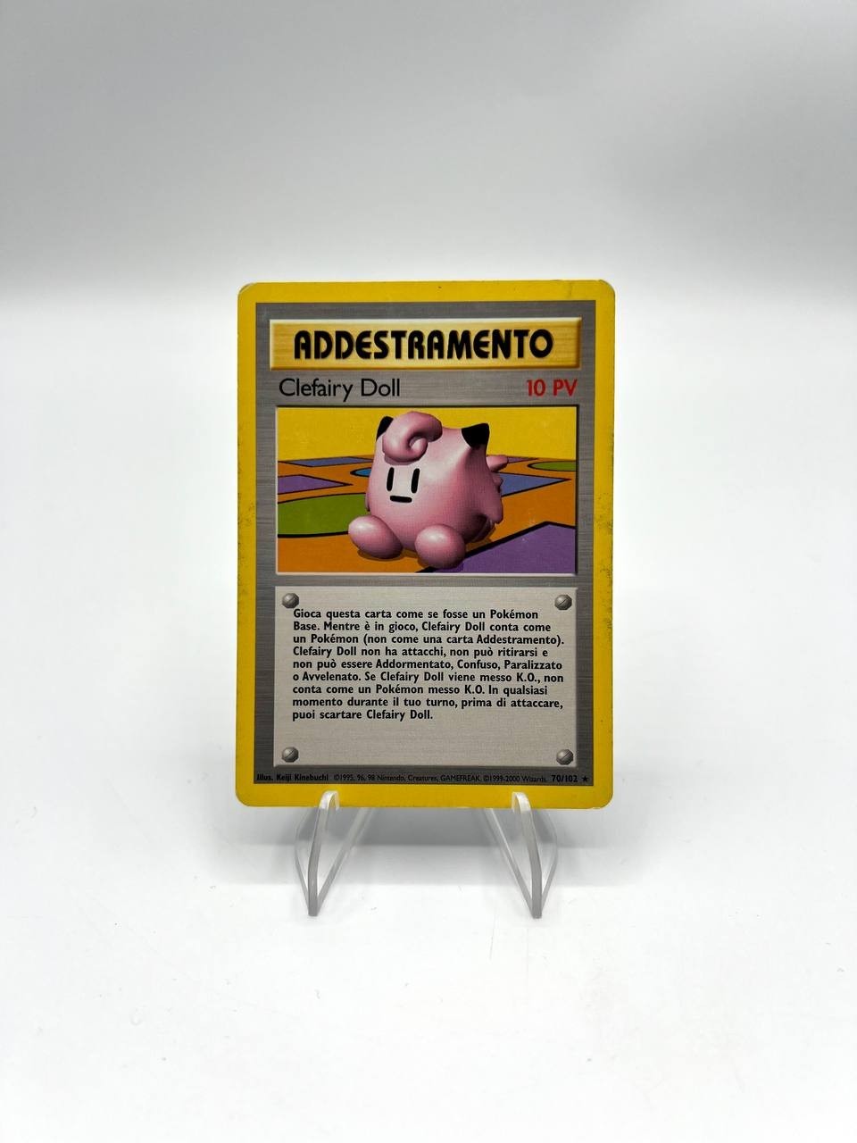 Carta Pokémon Addestramento Clefairy Doll set Base BS 70/102 Vintage Poor ITA