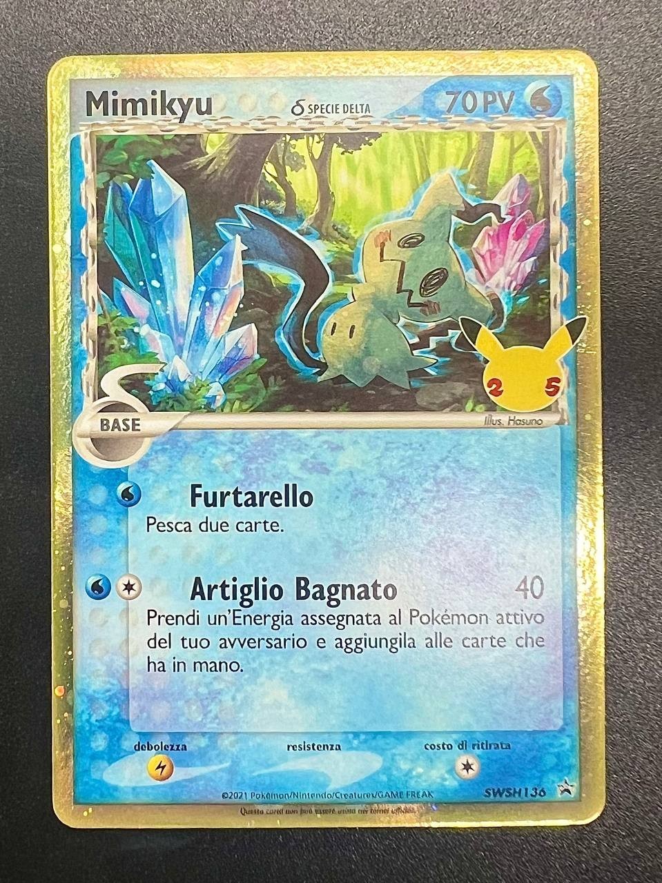 Pokemon Mimikyu SWSH136 promo Gran Festa 25th Anniversario Italiano Near Mint