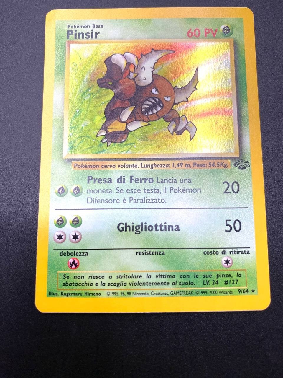 Carta pokemon Pinsir 9/64 Set Jungle JU Italiano Holo Wizards Good Vintage