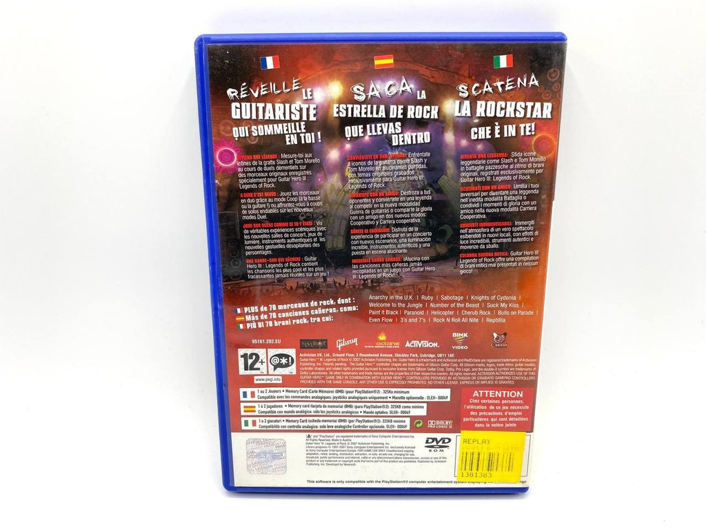 Guitar Hero III 3 Legends of Rock PlayStation 2 PS2 Completo funzionante PAL