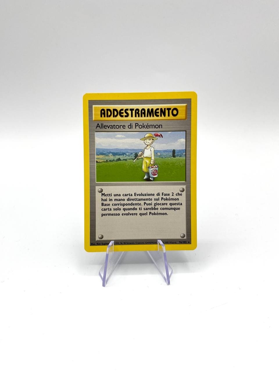 Carta Addestramento Allevatore di Pokémon 76/102 set base Italiano Vintage Good