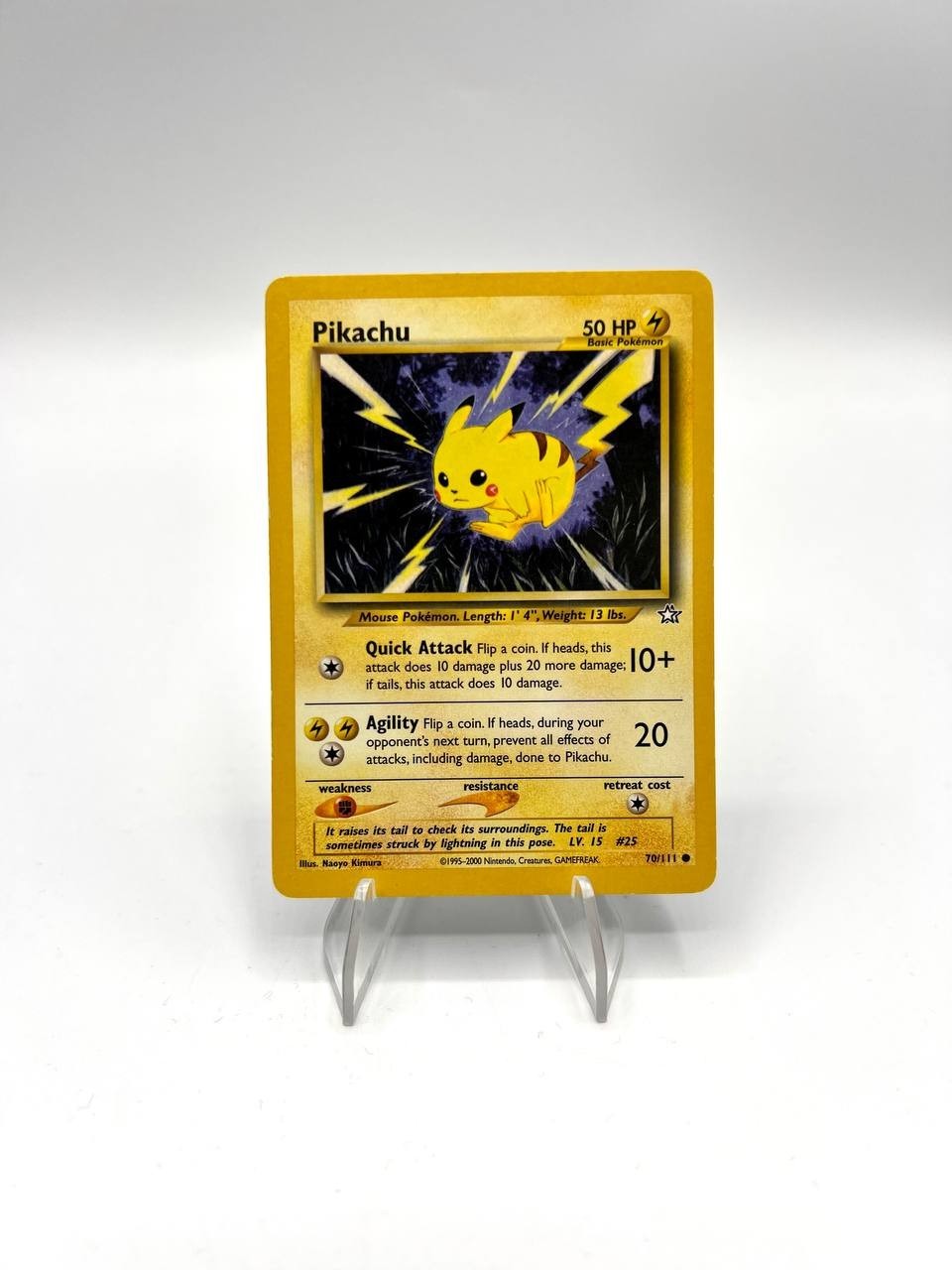 Carta Pokemon Pikachu 70/111 Neo Genesis Inglese Light played No holo Vintage