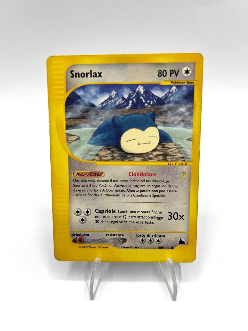 Carta Pokémon Snorlax 100/144 set Skyridge Italiano Vintage Played no holo
