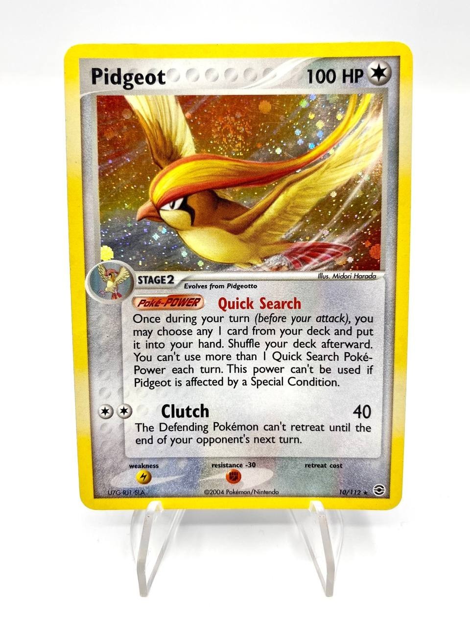 Carta Pokemon Pidgeot 10/112 Holo EX set FireRed & LeafGreen NM Inglese ENG