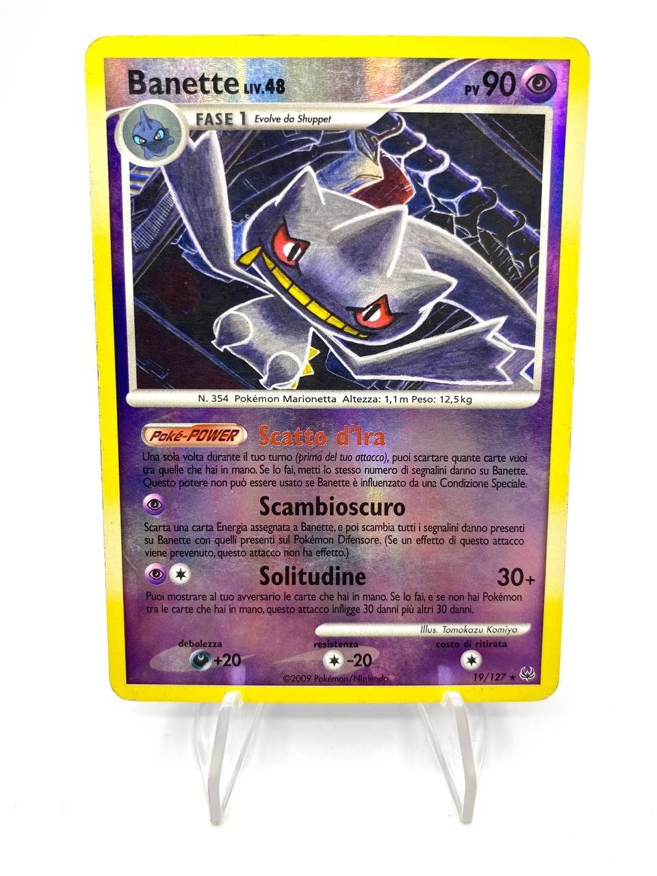 Carta pokemon Banette 19/127 liv 48 set platino Reverse Holo Italiano Played