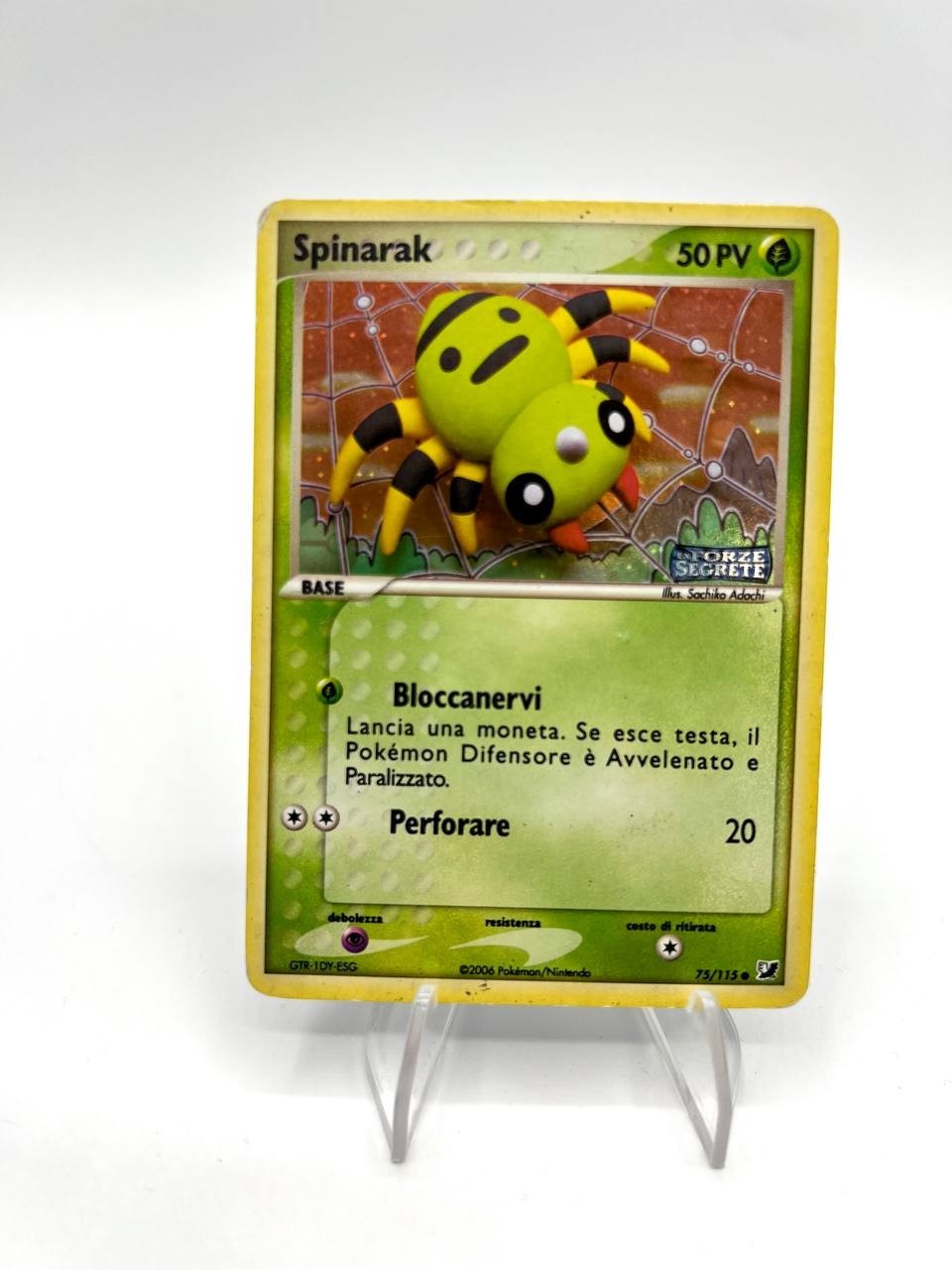 Carta pokemon SPINARAK  75/115 Ex forze segrete Stamped Italiano Near mint Holo
