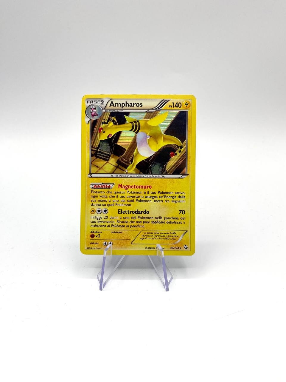 Carta Pokemon Ampharos 40/124 set Stirpe dei draghi Italiano Holo Good Vintage