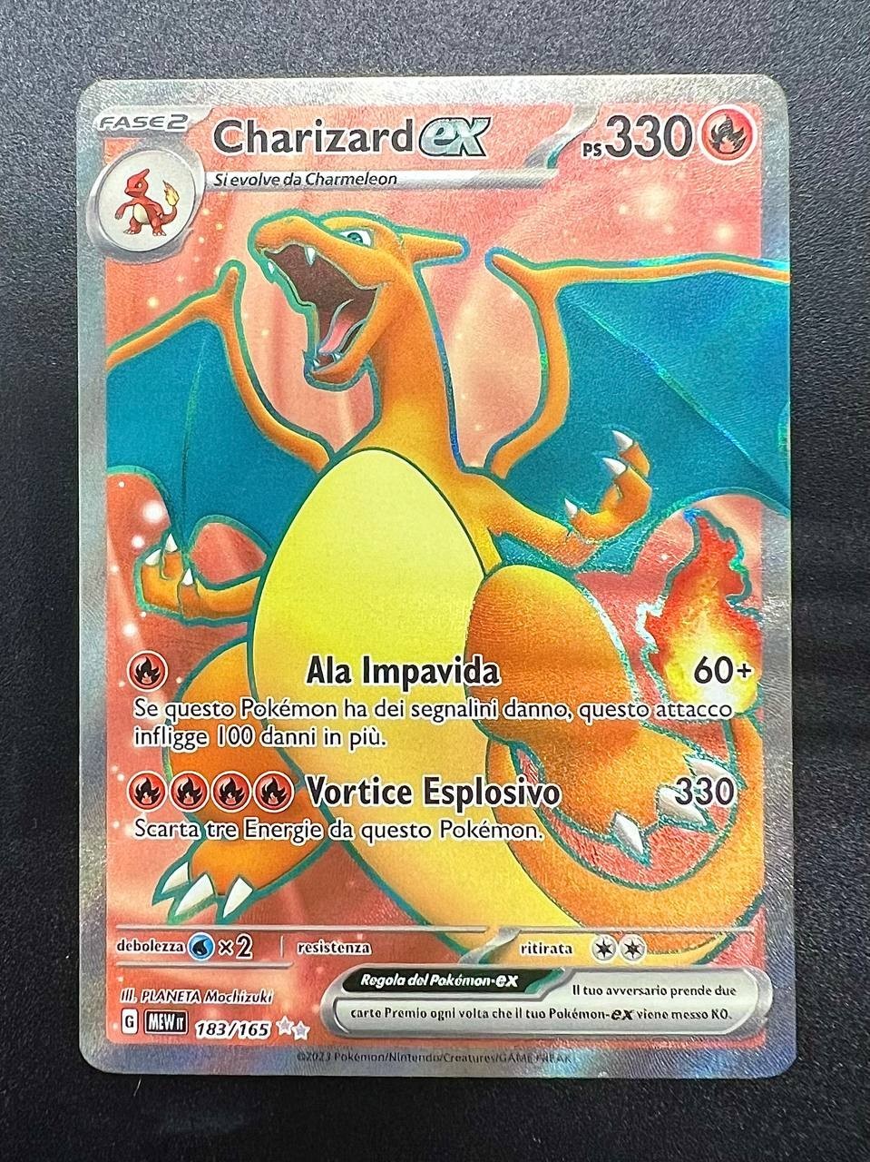Carta Pokemon Charizard Ex mew 183/165 set 151 Italiano Near mint full art holo