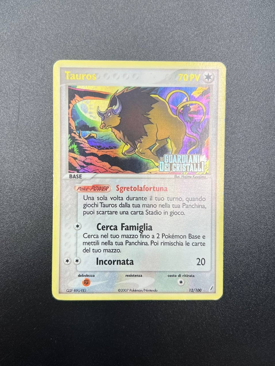 Carta Pokemon Tauros cg12/100 Guardiani dei Cristalli ita Rara Holo Stamped good