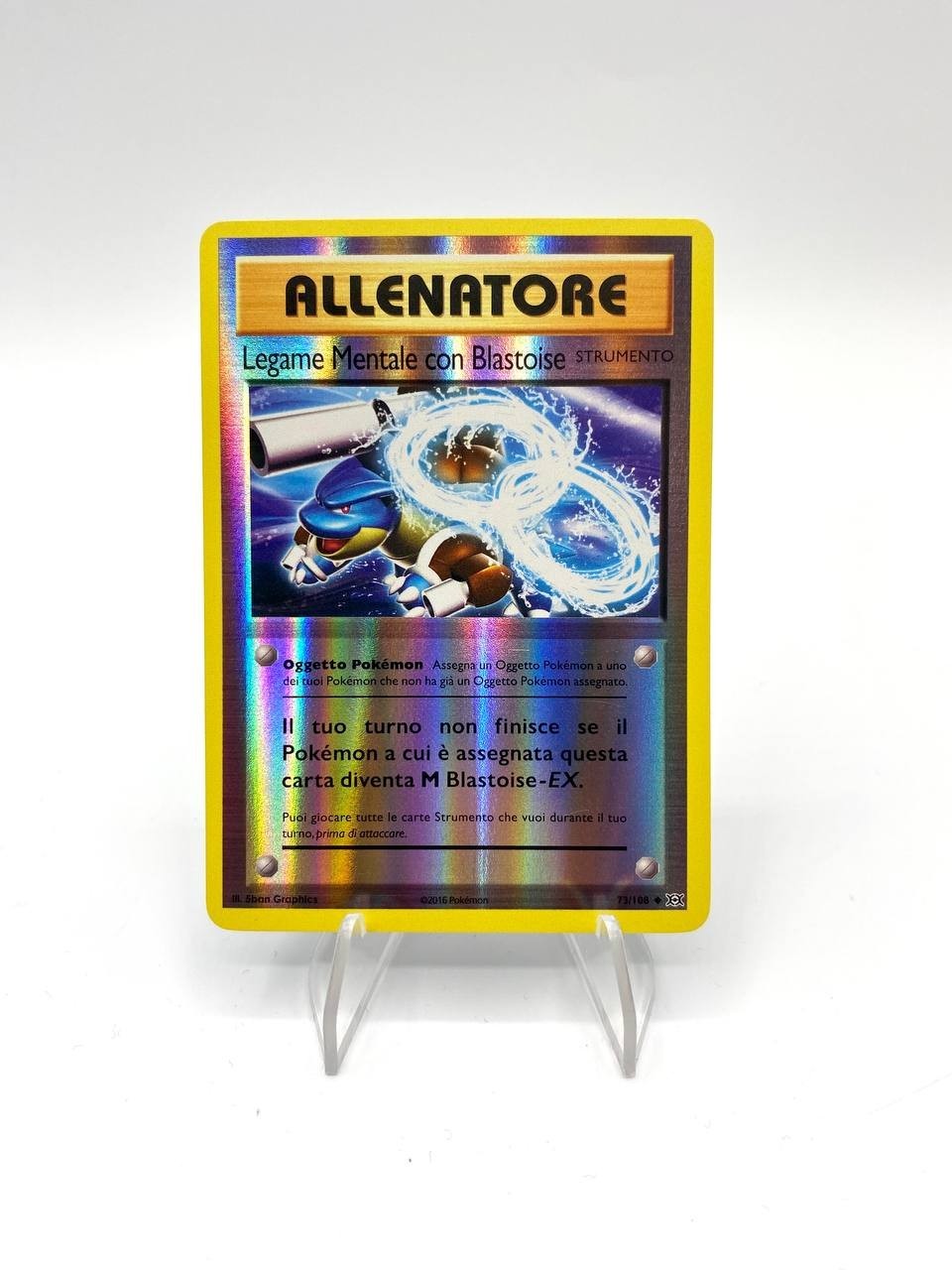 Carta Pokemon Legame Mentale con Blastoise 73/108 ITA Reverse set Evoluzioni NM