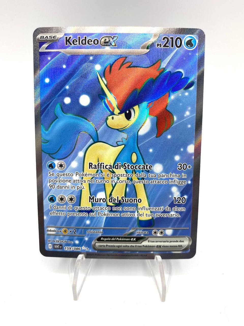 Carta Pokemon Keldeo EX 159/086 ITA Rara Holo Full Art Set Fuoco Bianco WHT NM
