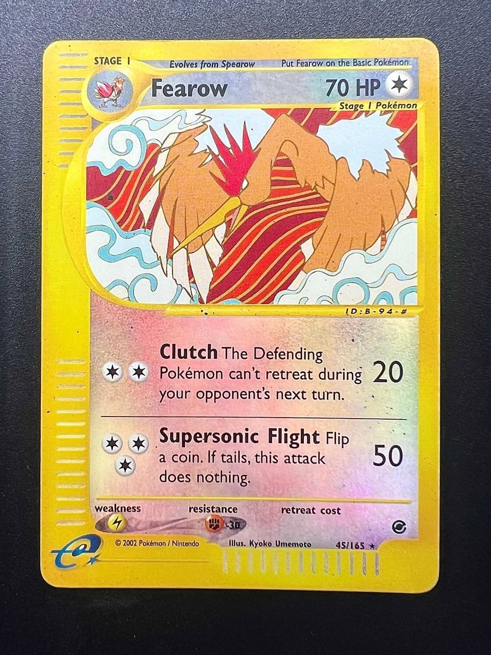 Carta Pokémon Fearow 45/165 EX Expedition Reverse Holo Inglese Played Vintage