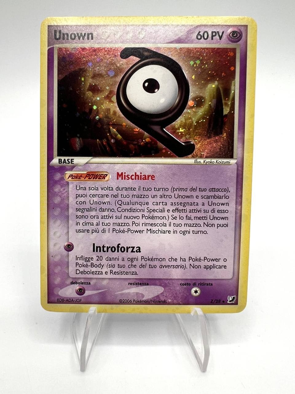 Carta Pokemon EX Forze segrete HOLO Unown Z/28 Near mint Italiano Vintage 2006