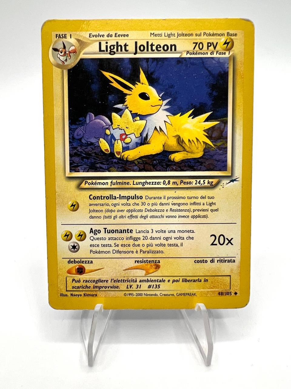 Carta Pokemon Light Jolteon 48/105 Italiano Played Vintage set Neo destiny