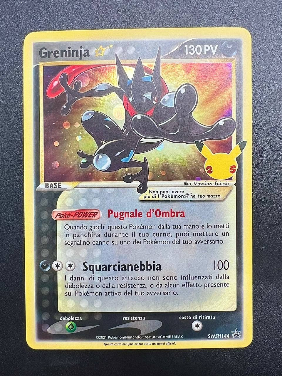 Pokemon Greninja swsh144 promo CEL Gran Festa 25th Italiano Near Mint Holo