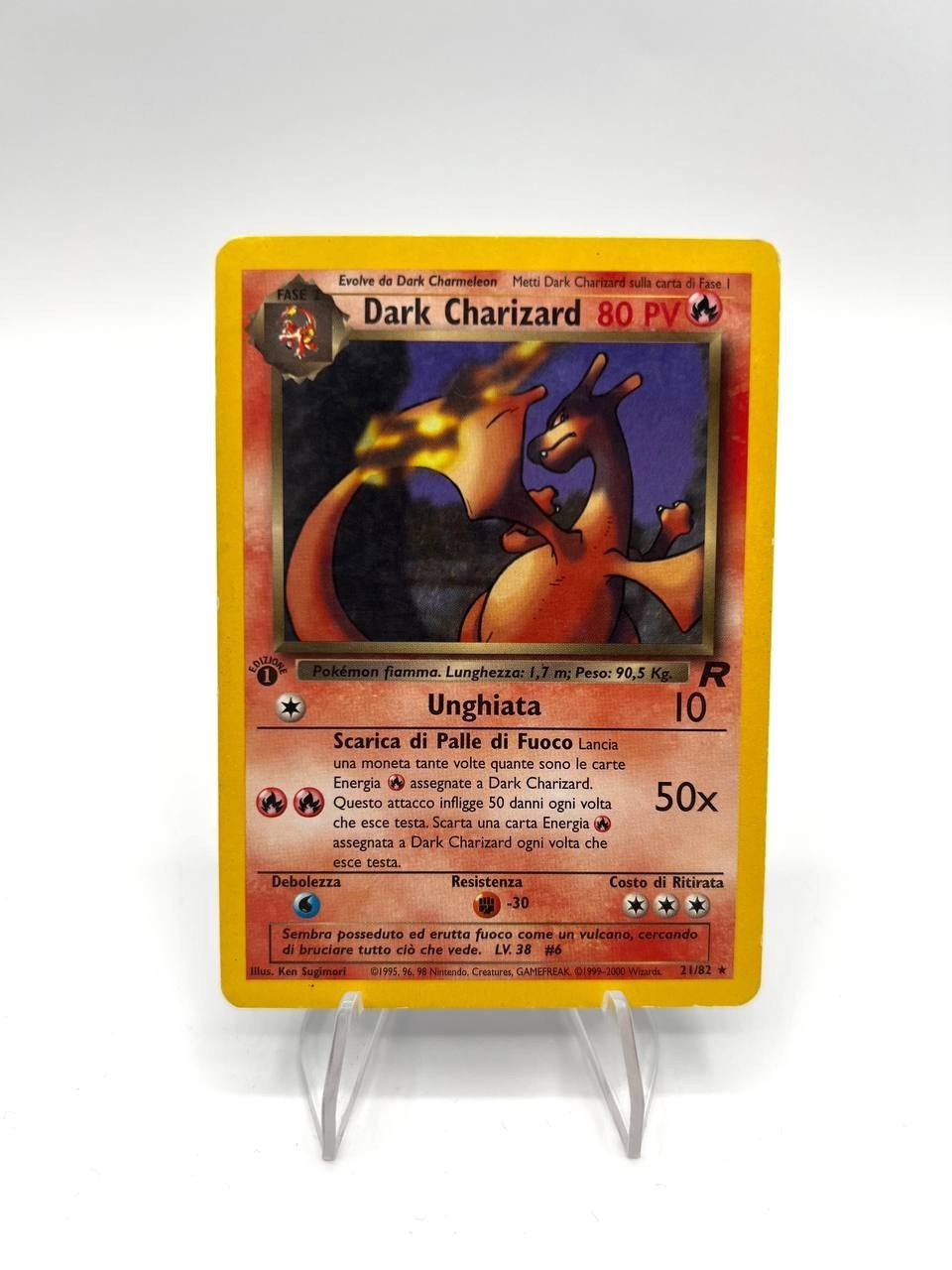 Carta pokemon Dark Charizard 21/82 Italiano 1a Ed Vintage Team Rocket Played