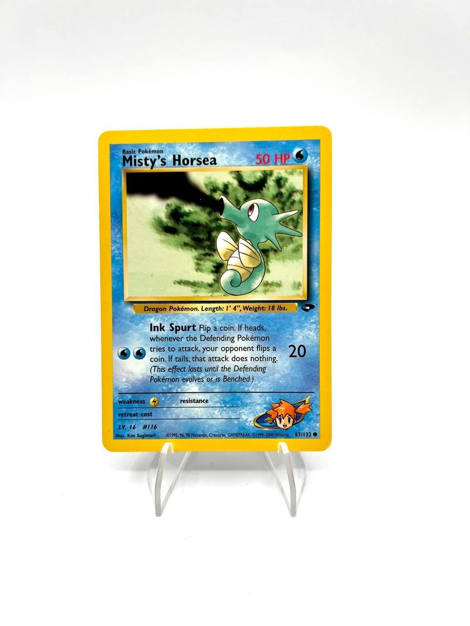 Carta pokemon Misty's Horsea 87/132 set Gym Heroes Excellent Vintage Inglese