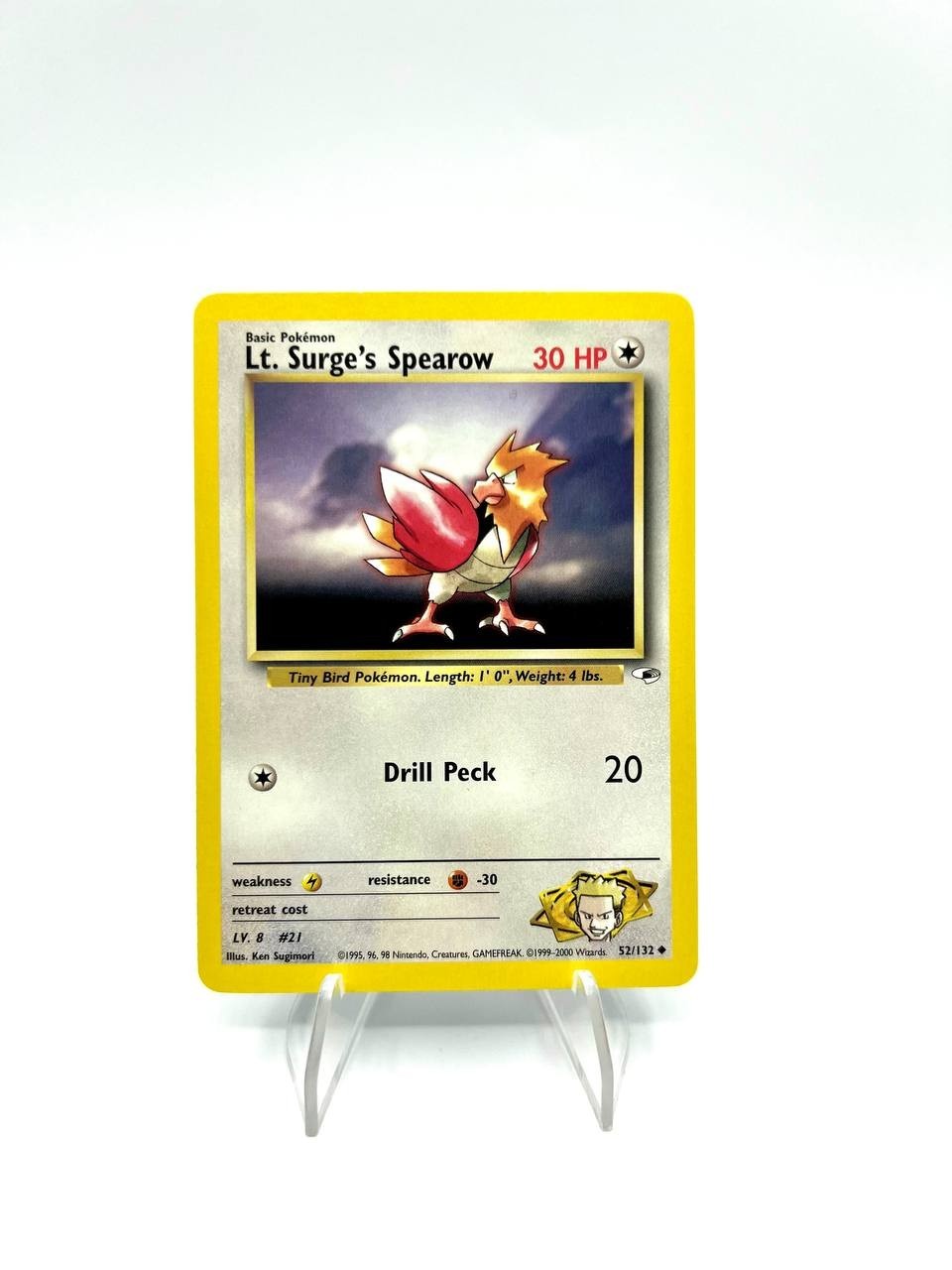 Carta pokemon Lt. Surge's Spearow 52/132 set Gym Challenge Vintage Excellent ENG