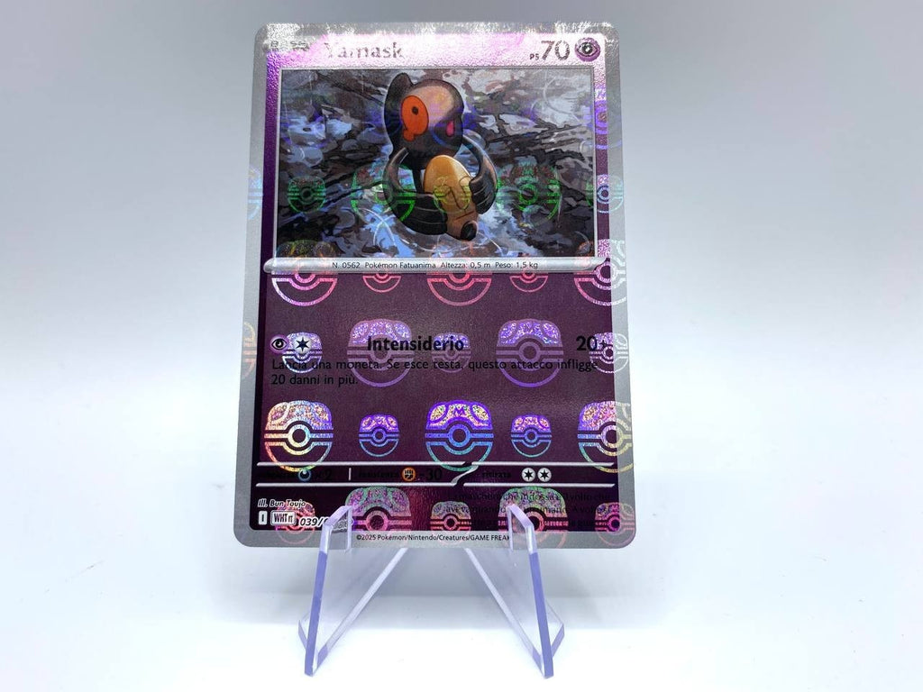 Carta Pokemon Yamask 039/086 Master Ball Reverse set Fuoco bianco Near Mint