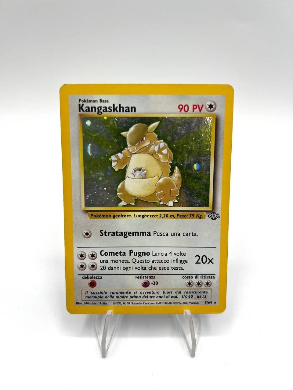 Carta pokemon KANGASKHAN Set Jungle JU Holo 5/64 Italiano Played Vintage