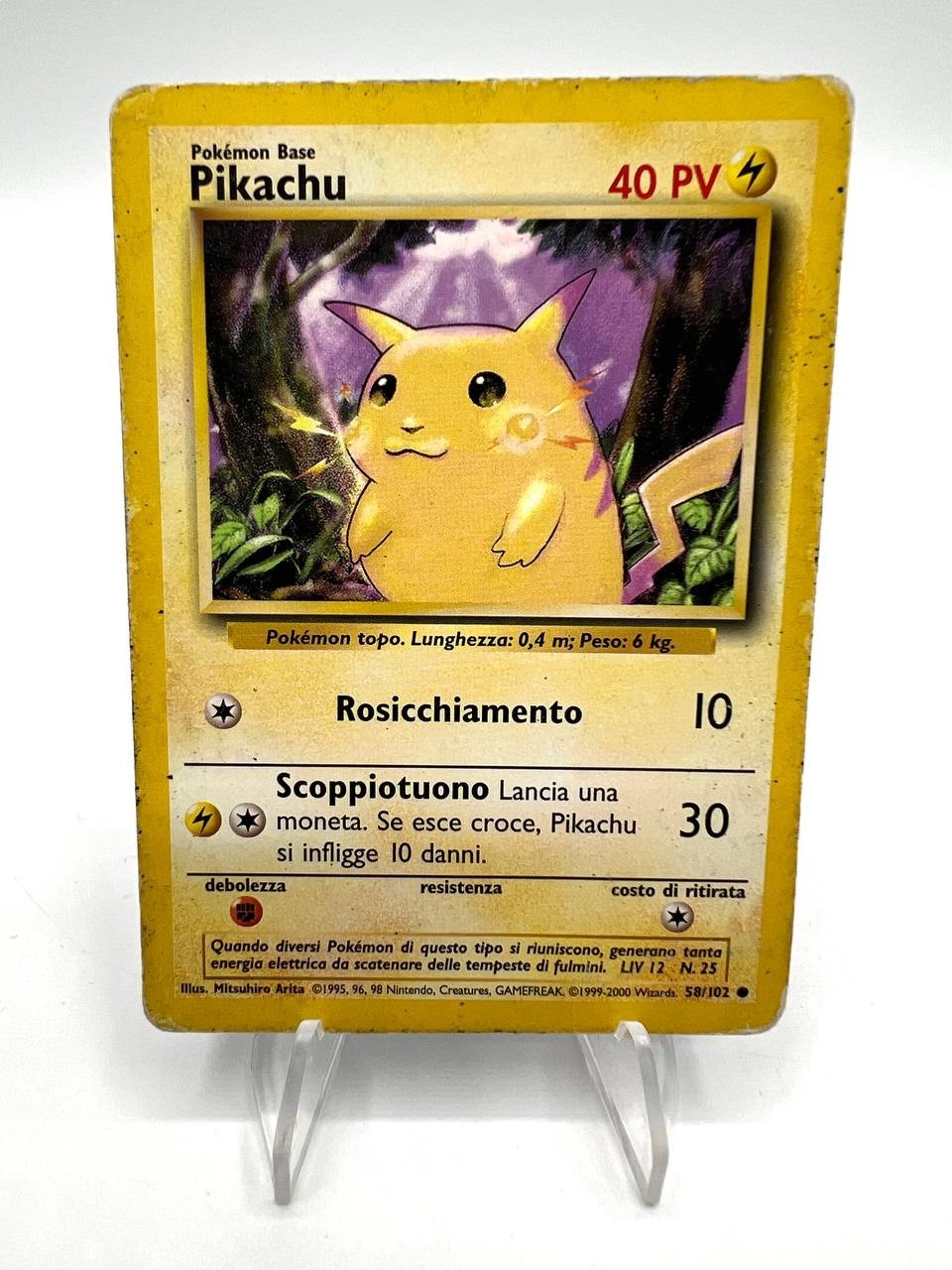 Carta Pokemon Pikachu Set Base BS 58/102 Italiano Poor Vintage no holo