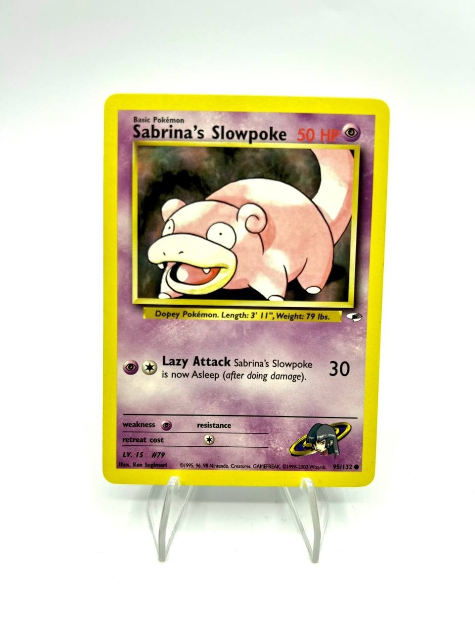 Carta pokemon Sabrina's Slowpoke 95/132 set Gym Heroes Inglese Excellent No holo