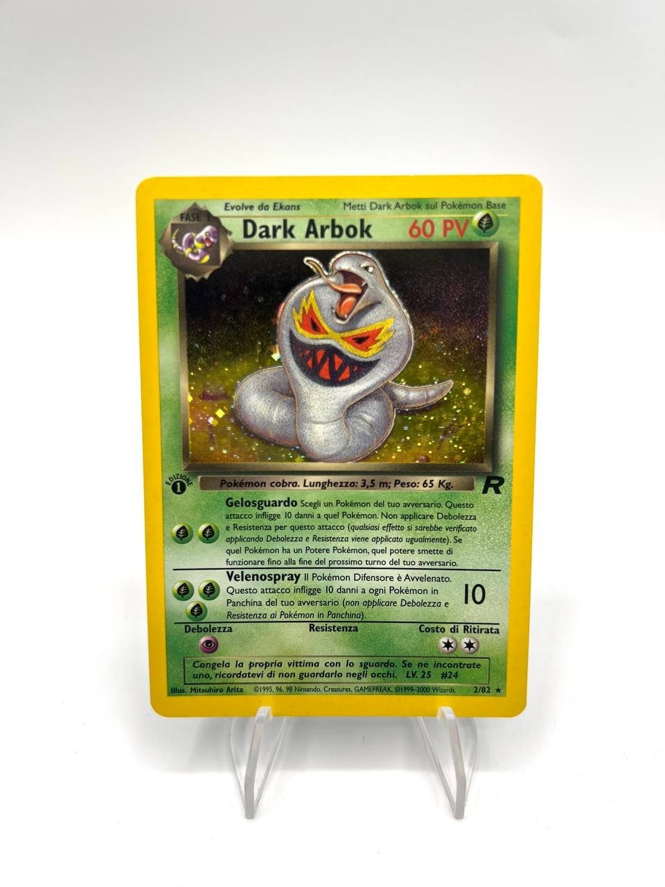 Carta pokemon Dark Arbok Holo Team Rocket 2/82 Italiano Good Vintage 1a Edizione