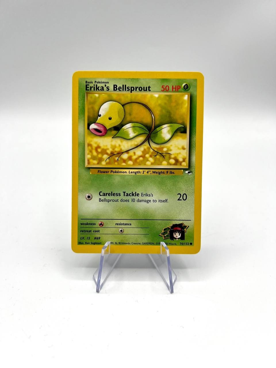 Carta pokemon Erika’s Bellsprout 76/132 set Gym Heroes inglese Vintage Excellent