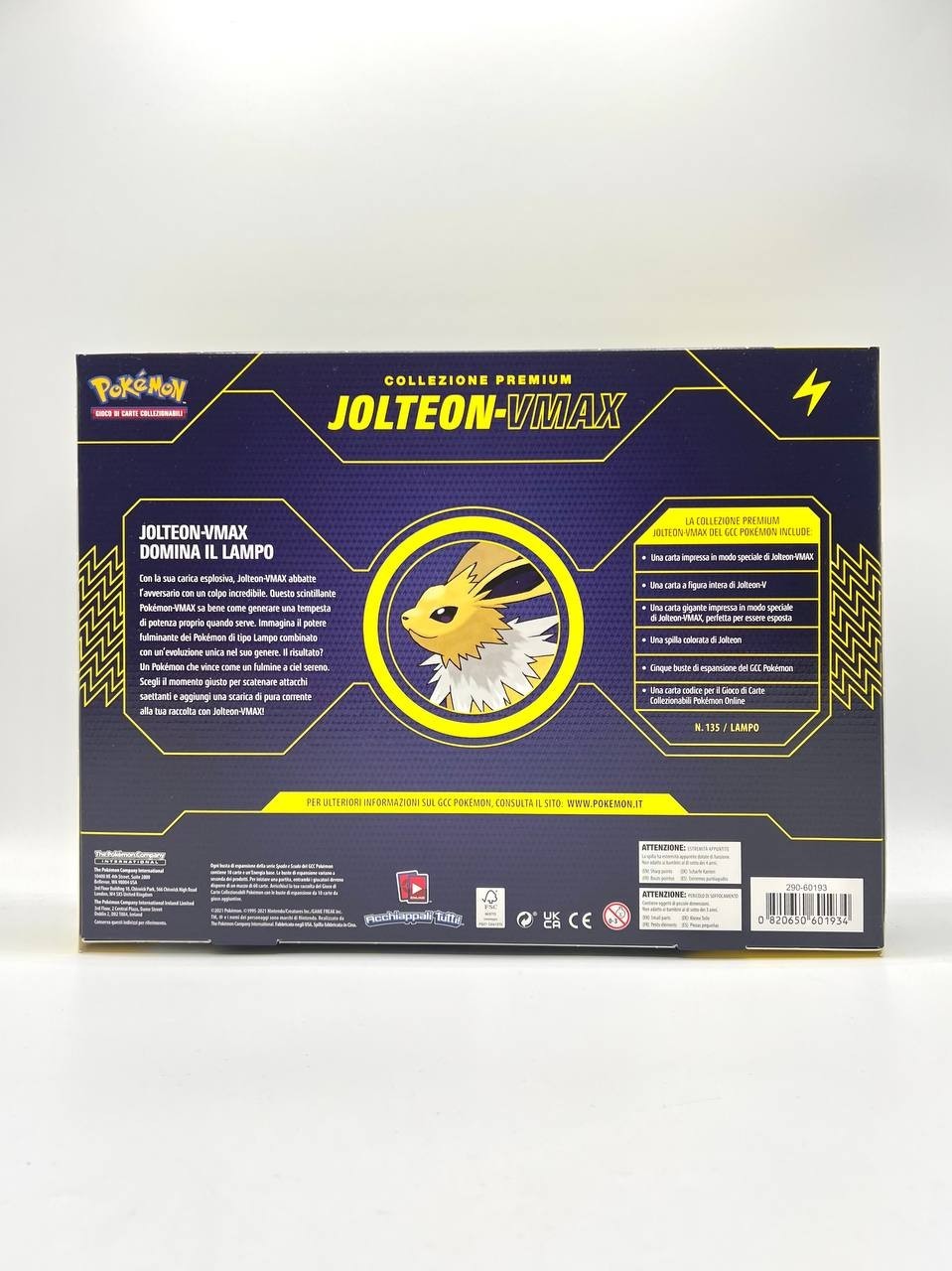 Pokemon Collezione premium Jolteon V Max Italiano Sealed 5 bustine 1 spilla