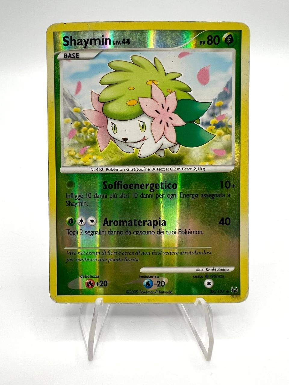 Carta Pokémon Shaymin 38/127 Reverse Holo set Platino 2009 Poor Vintage Italiano
