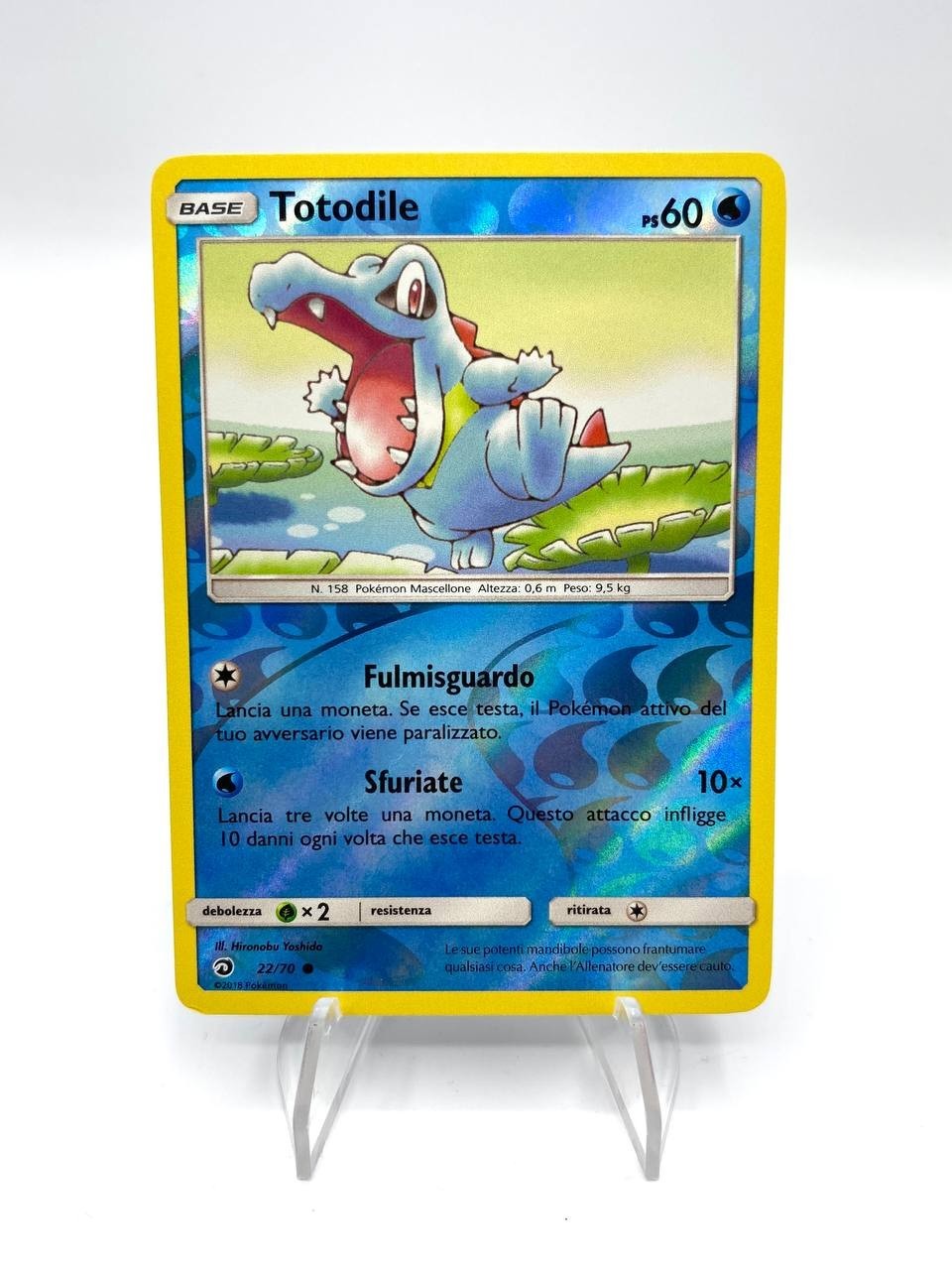 Carta Pokemon Totodile set Trionfo dei draghi 22/70 NM Italiano Holo reverse