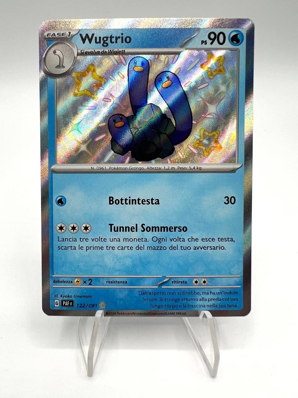 Carta pokemon WUGTRIO PAF 122/091 DESTINO DI PALDEA Italiano Holo Near mint