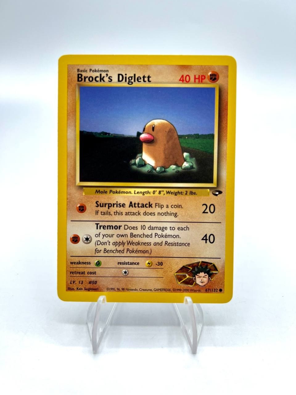 Carta pokemon Brock's Diglett 67/132 set Gym Challenge Excellent Vintage ENG