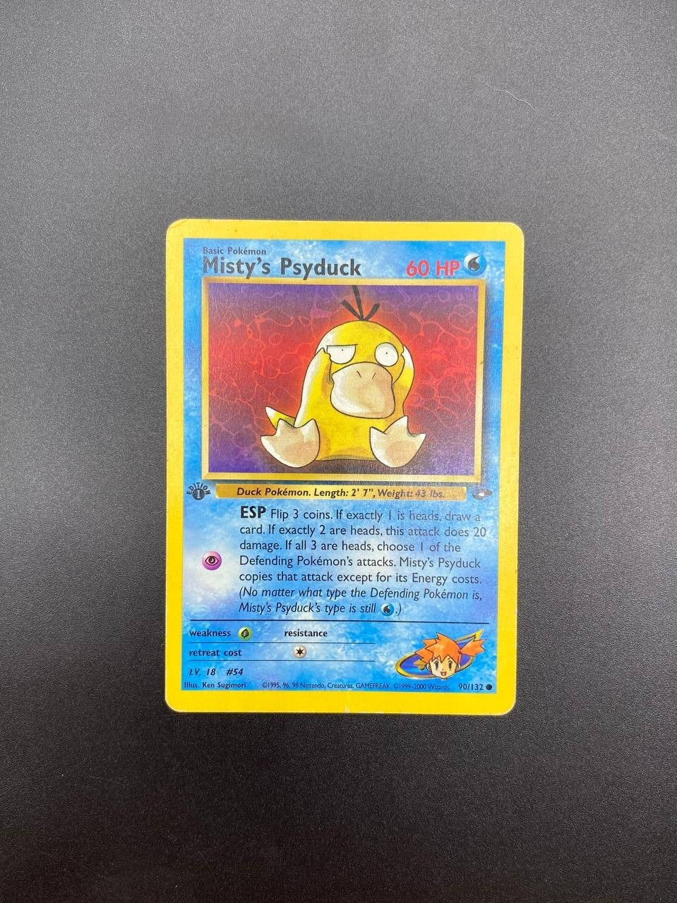 Carta Pokemon Misty's Psyduck set Gym Challenge 90/132 inglese Played vintage