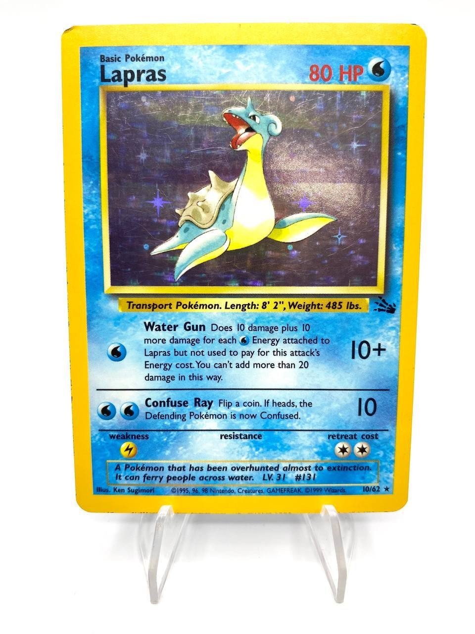 carta POKÉMON set FOSSIL FO LAPRAS HOLO 10/62 Good Inglese ENG Vinatge